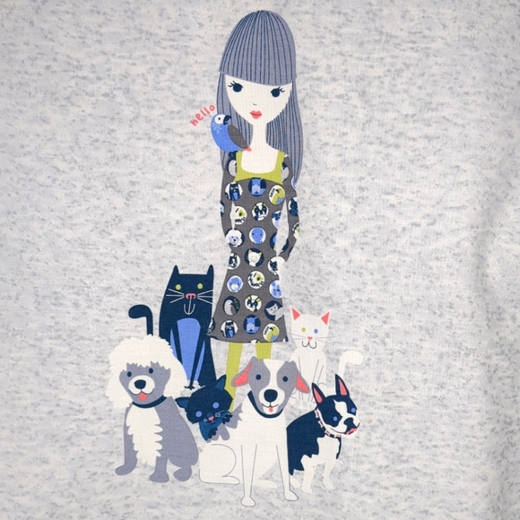 Dickies Dog Cat Lover Scrub Top Dog Walker Light Gray Size M - Picture 5 of 5